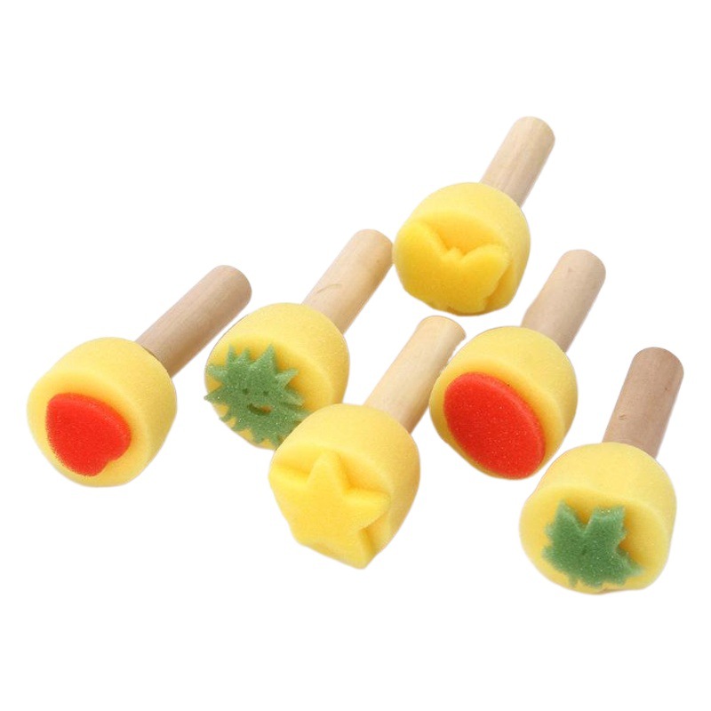 Picture of Children's painting graffiti seal painting sponge brush DIY sponge seal 6 piece set
