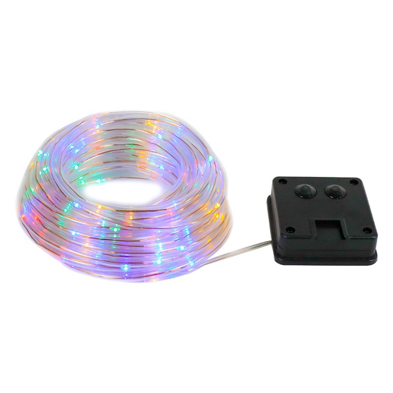 Amazon led solar tube light string outdoor waterproof courtyard decoration remote control PVC decorative tube color light string