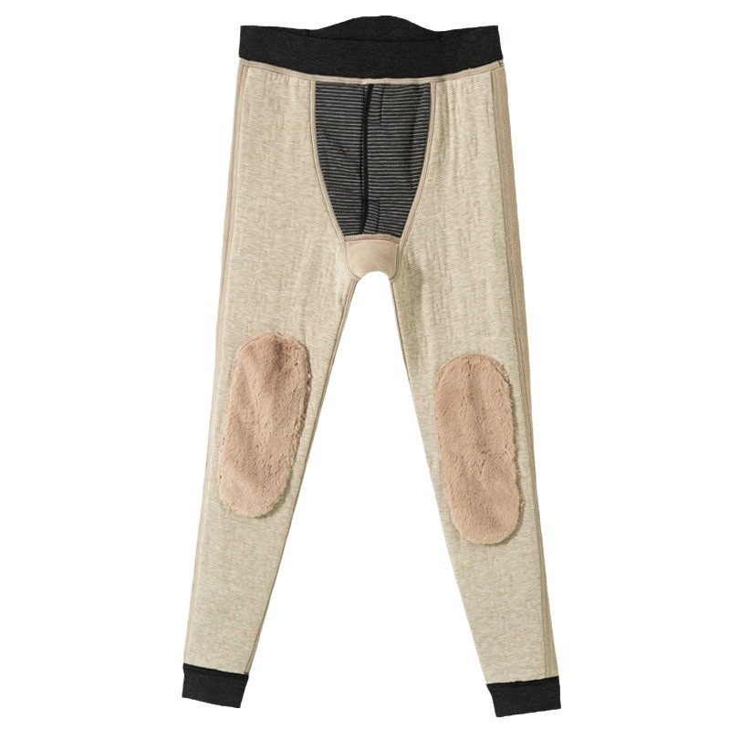 Picture of Live Men's Wool Pants Autumn and Winter Thickened Cotton Pants fleece-lined Extra Thick Waist Support Knee Lamb Velvet Warm Pants Northeast Underpants
