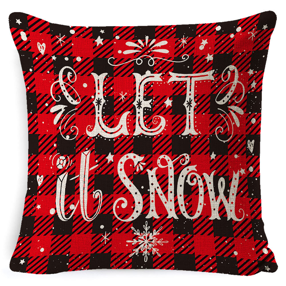 Picture of Christmas Pillow Case Linen Super Soft Peach Leather Printed New Amazon Household Products Cushion Pillow Case Custom