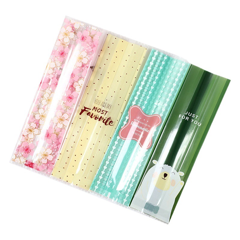 Disposable Transparent Thickened Internet Celebrous Glutinous Rice Boat Packaging Bag Diy Baking Long Biscuit Cattle Lollipop Machine Seal