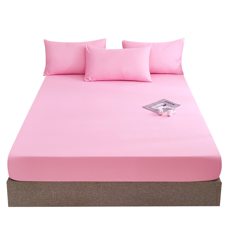 Picture of Bed sheet single-piece fitted sheet all-inclusive bedspread mattress protective cover washed cotton summer maternal and child washed cotton fitted sheet three-piece set