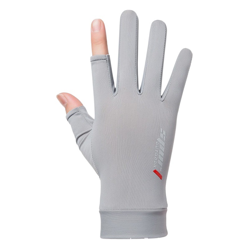 Sun Protection Ice Silk Quick-Drying Gloves for Men and Women in Summer Thin Breathable Outdoor Cycling Driving Fishing Gloves Sports Half Finger