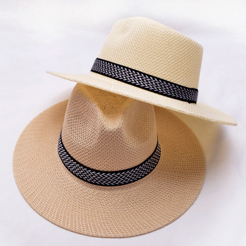 Picture of Farmer Straw Hat Summer Outdoor Men's Sunscreen Sun Hat Breathable Cool Hat Men's Fishing Straw Hat Middle-aged and Elderly Fisherman Hat