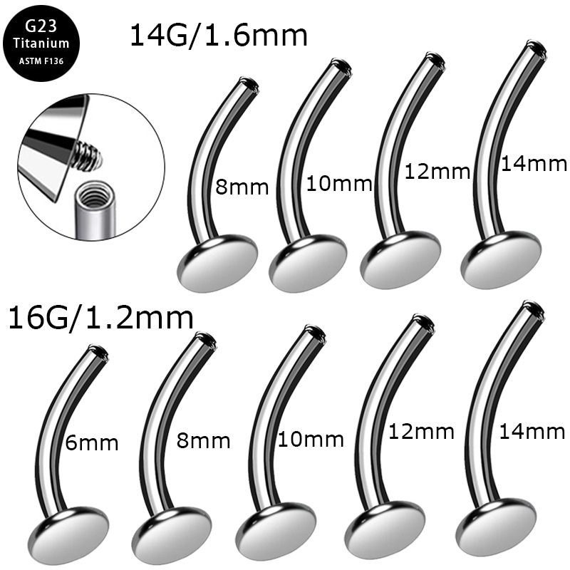 G23 titanium curved rod eyebrow nail internal thread 16G clasp nail puncture navel ring finger nail accessories DIY puncture jewelry