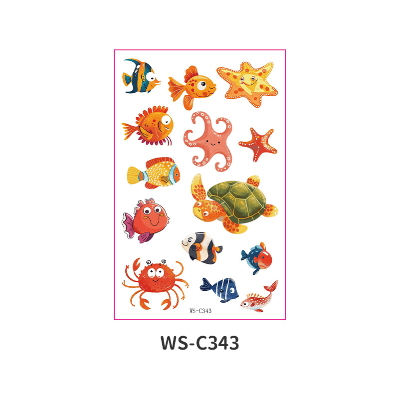 Picture of Spot Wholesale Children's Cartoon Original Tattoo Stickers Marine Animal Summer Tattoo Stickers Dolphin Shark Little Whale