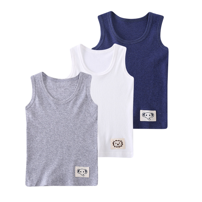 Picture of Summer children's cotton vest boys and girls baby base shirt thin elastic home clothes 100 cotton pajamas factory wholesale
