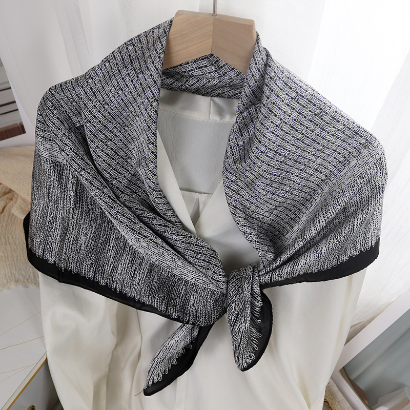 Picture of 90cm Cloud Brocade Square Scarf Hangzhou Silk Scarf Turban Shawl Scarf Women's Summer Outer Wear Spring Autumn Winter