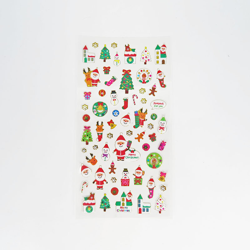 Picture of Spot Wholesale Christmas Stickers DIY Hot Stamping Transparent Decorative Gifts Pvc Cartoon Kidsren Reward Christmas Stickers