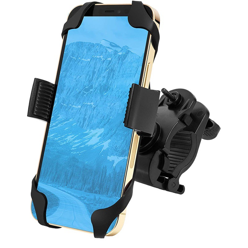 Bicycle riding navigation bracket 360 rotatable [with silicon shock absorber silicone gasket] bicycle mobile phone holder