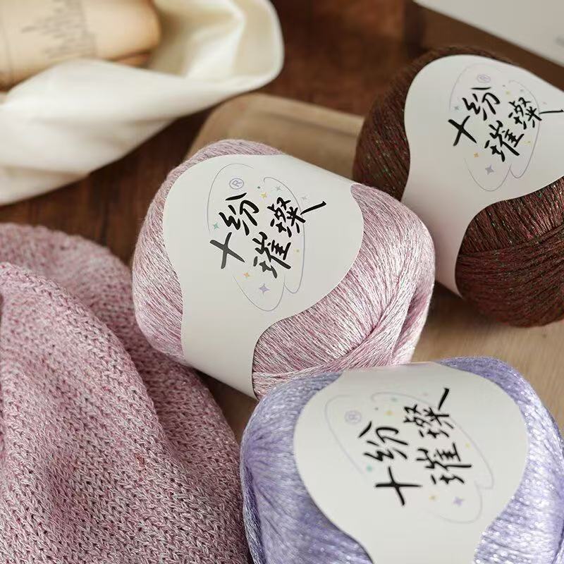 colorful golden onion cotton linen bright silk thread grid shirt DIY hand-woven hollow short sleeve shawl summer wool