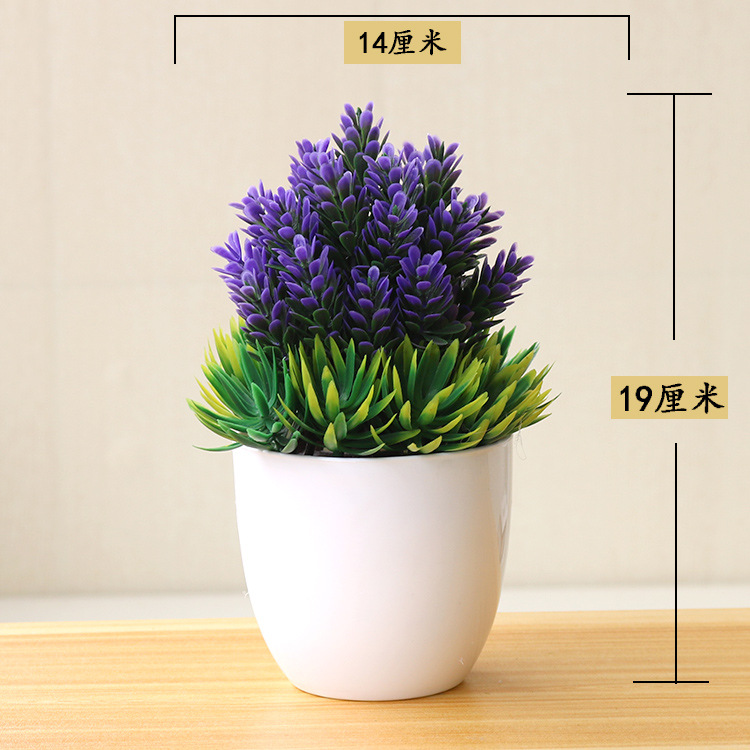 Picture of Sakura Snowball Simulated Plant Potted Grass Ball Bonsai Small Tree Home Decoration Flower Ornament Creative Mini Small Round Ball