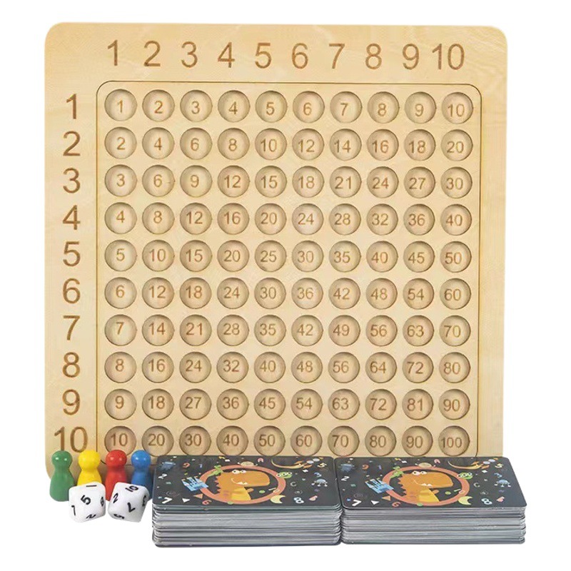Nine-Nine Multiplication Table Practice Wooden Children's Early Education Educational Puzzle Multiplication Division Oral Calculation Primary School Students' Enlightenment Table Game
