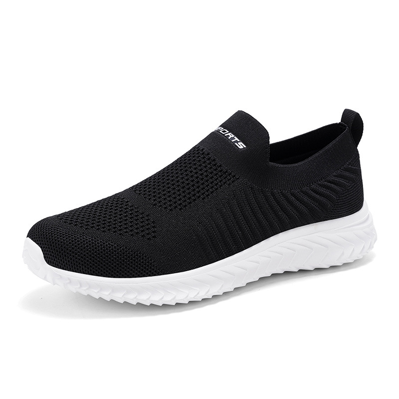 Cross-border plus size fly woven sports men's shoes running shoes wholesale walking shoes summer slip-on casual shoes