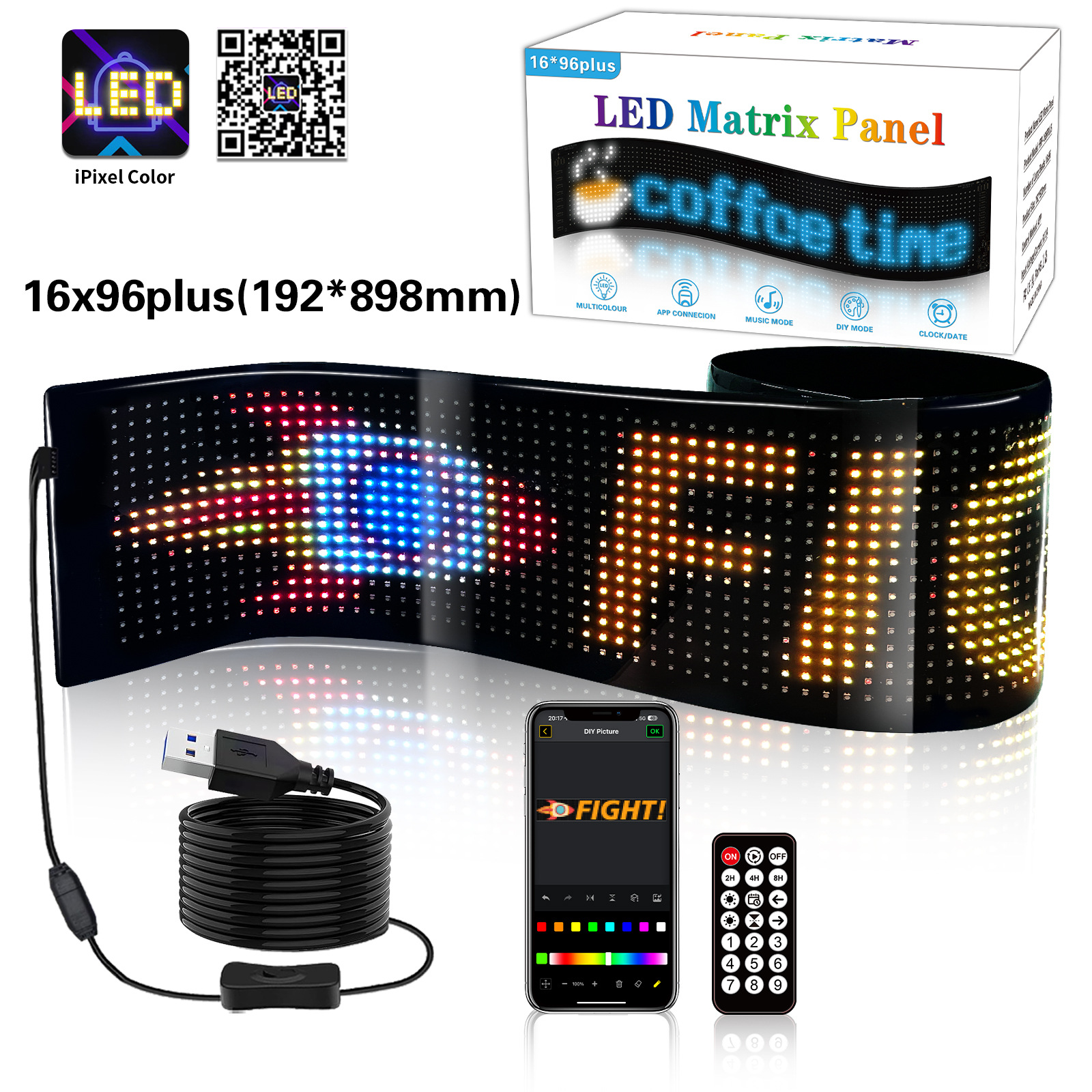Picture of Led Flexible Screen Flexible Display with Sticker Screen App Bluetooth Control Door Advertising Screen E-Sports Room Entertainment Screen