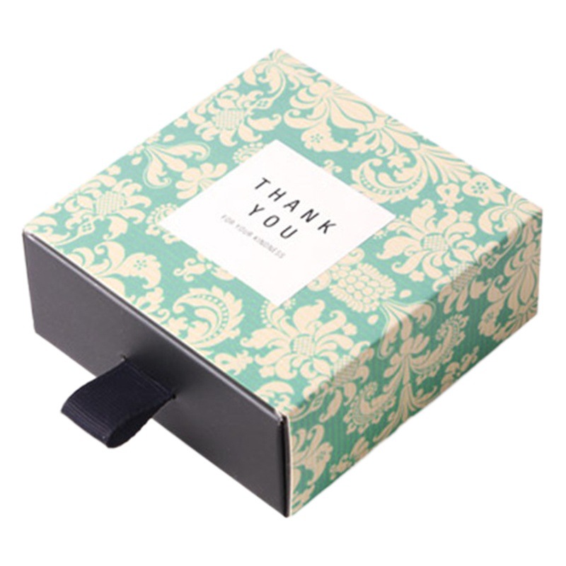 Square creative classical tea drawer packaging gift box in stock Korean style small gift handmade soap drawing paper box
