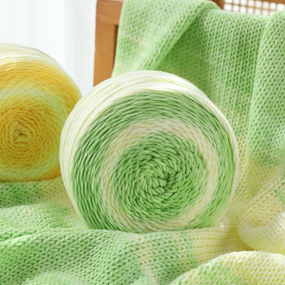 Strong Sail 5 Strand Long Gradient Milk Cotton Wool Hand Knitted Seven Star Carpet Cake Shawl Doll DIY Jewelry 200g