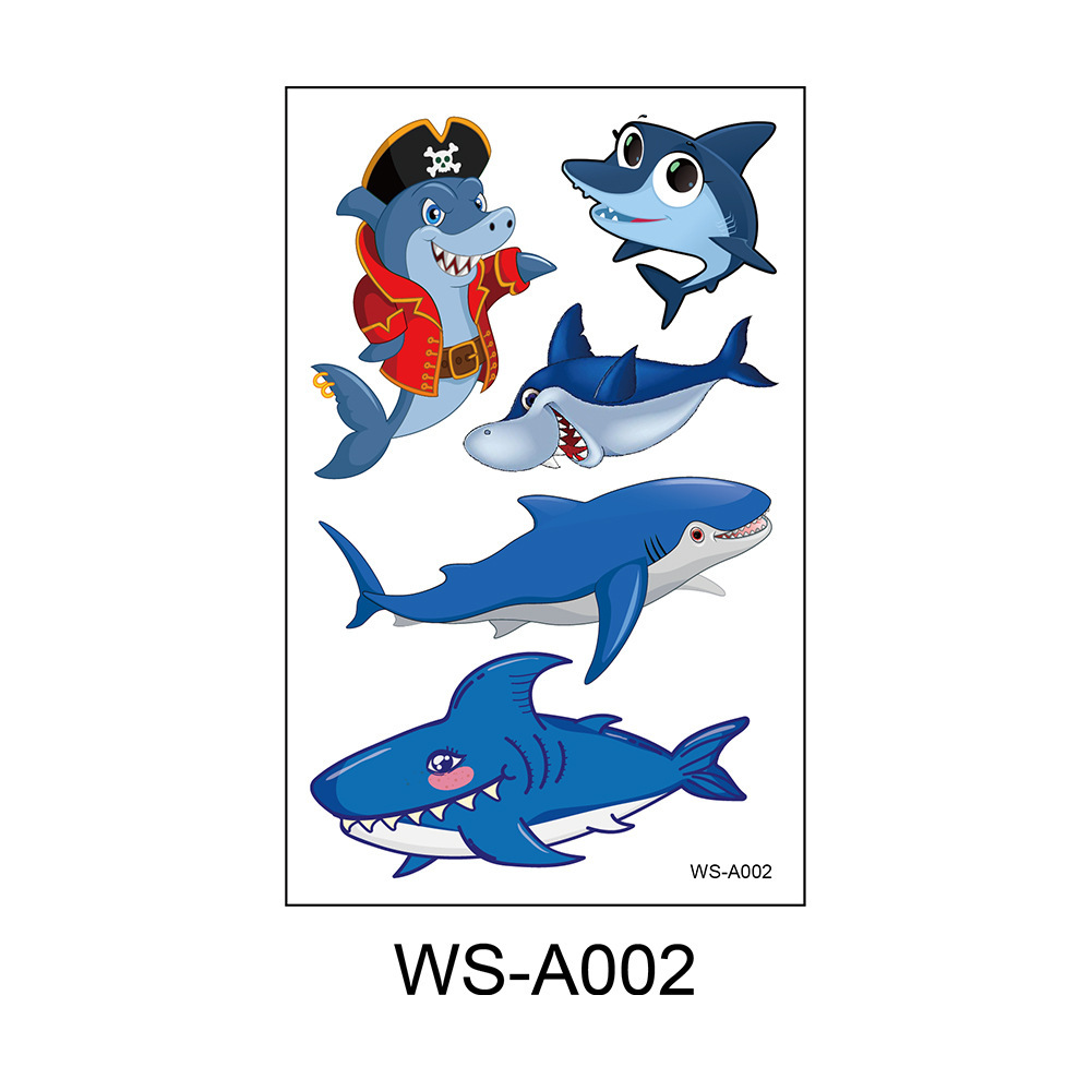Picture of Spot Wholesale Children's Cartoon Original Tattoo Stickers Marine Animal Summer Tattoo Stickers Dolphin Shark Little Whale