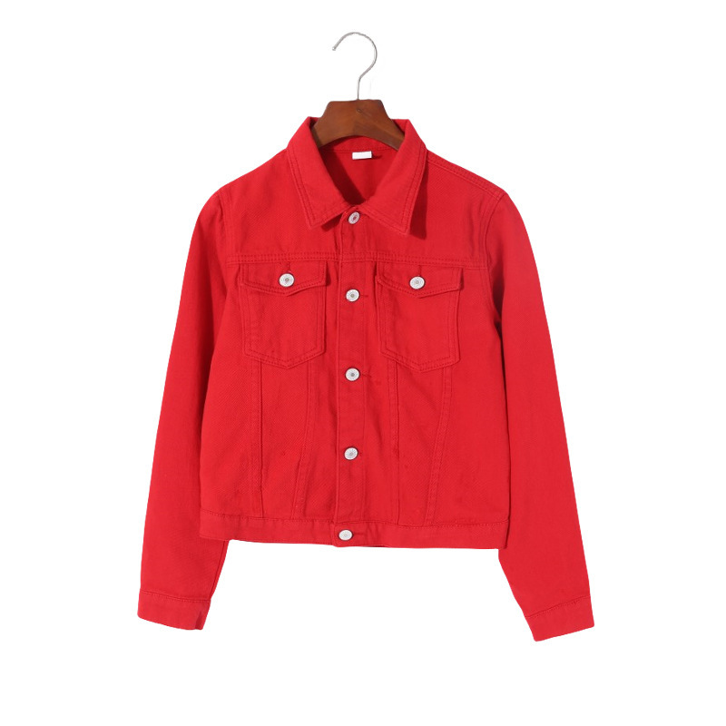 Picture of Vintage Denim Shirt Jacket for Women, Hong Kong Style Loose Denim Work Jacket, Trendy Popular Foreign Trade Jacket for Women