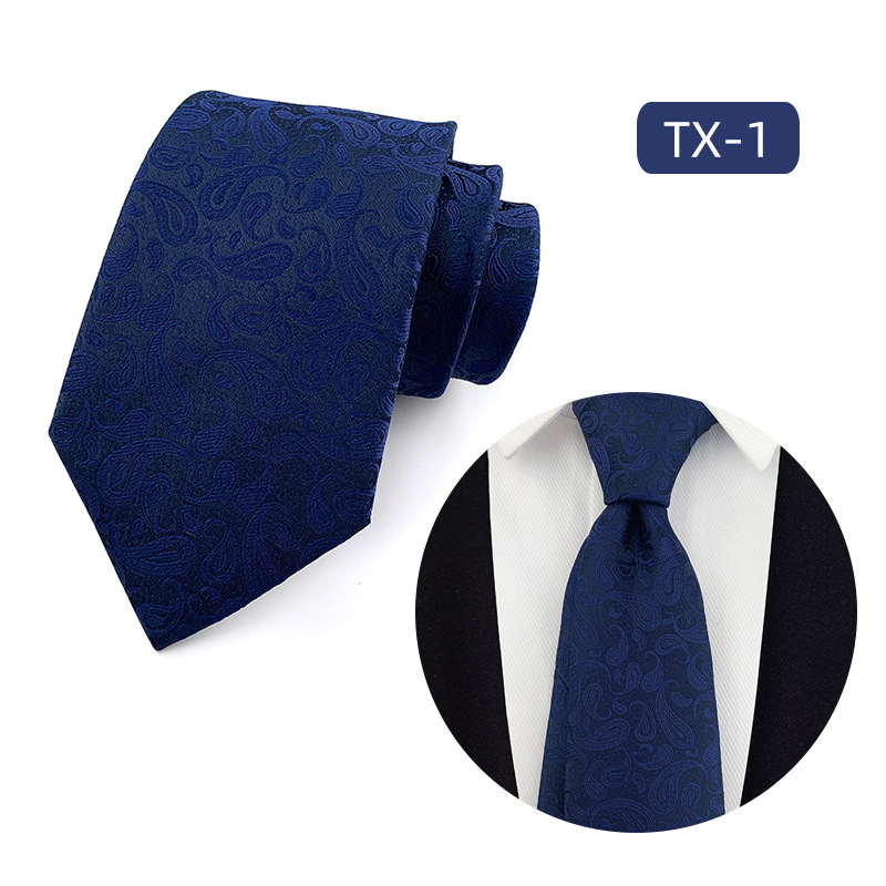 Picture of in stock wholesale men's tie jacquard yarn-dyed fabric small floral pattern business casual wedding groom tie