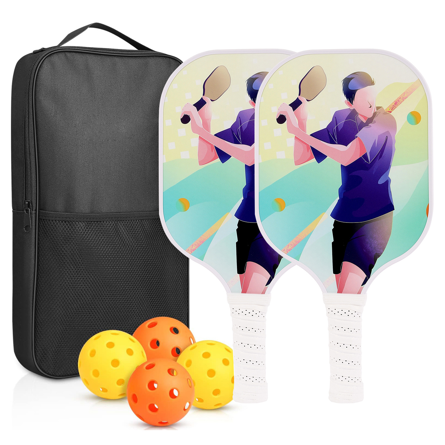 Picture of Peak ball racket glass fiber edge strip UV pattern design outdoor leisure entertainment cross-border pickle pickle racket