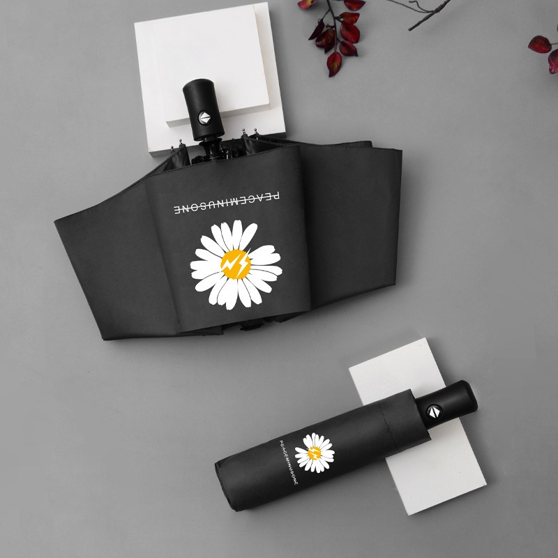 Picture of Large number of wholesale compact portable 50% fold sun umbrella women's black rubber sunscreen UV umbrella mini sunshade sunny umbrella