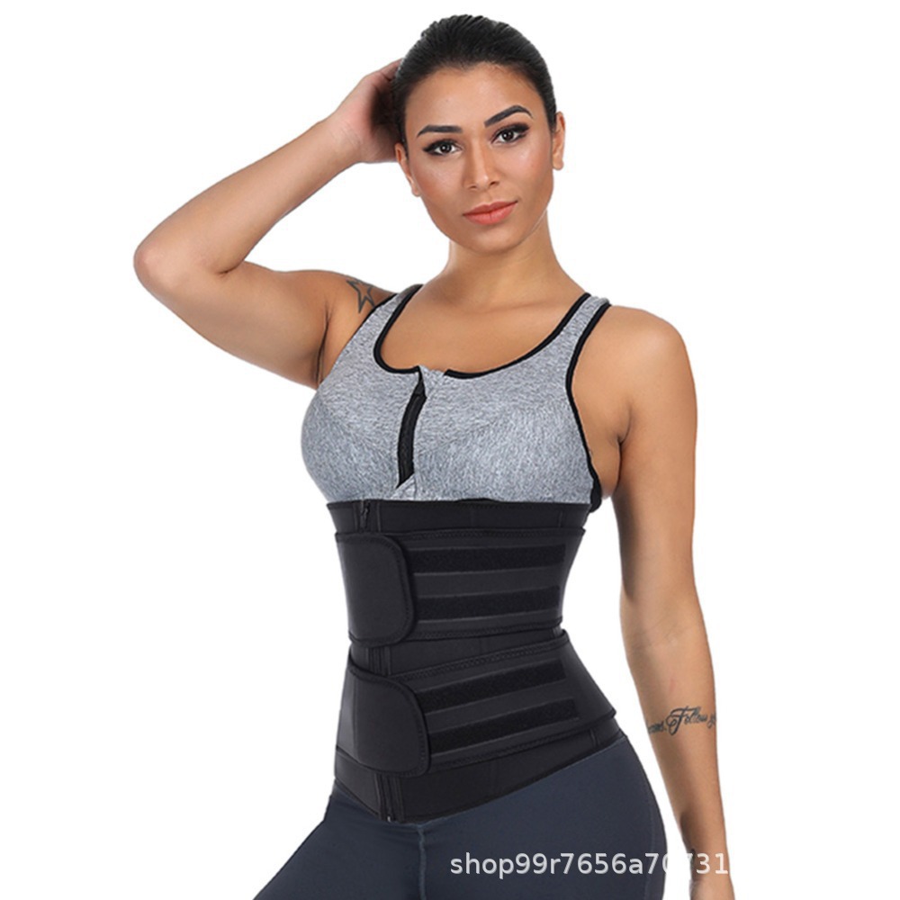 Cross-border Amazon Belt Belt Women's Body-shaping Belt Neoprene Tunic Zipper Double Belt Reinforced Sports Waist Protection