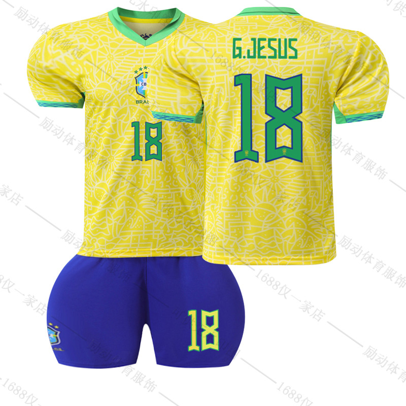 Picture of 2425 New Brazil home Court No. 10 Neymar 20 venius 9 Richard Leeson football uniform suit Jersey
