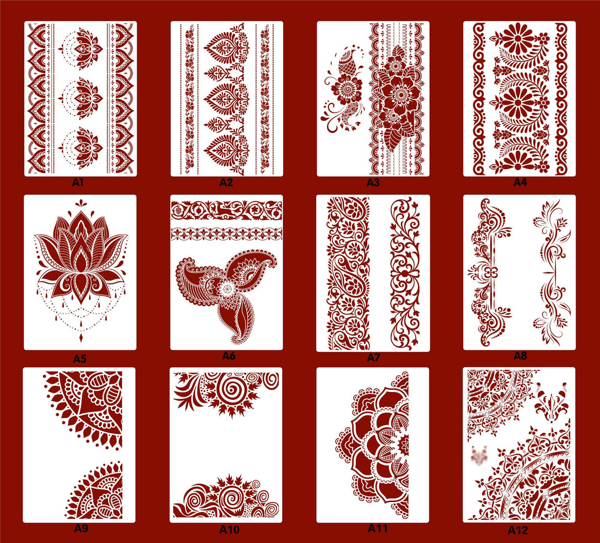 Cross-Border Vintage Lace Pet Painting Template, Spray-Painted Hand-Painted DIY Plastic Template, Manufacturer's Ready-Made Hollow Template
