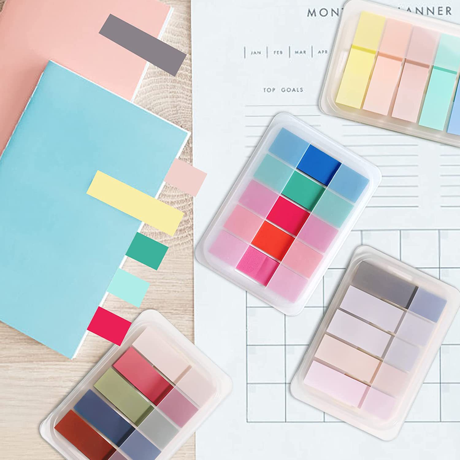 Extract Morandi colorful index stickers student key mark note book waterproof PET stationery message stickers