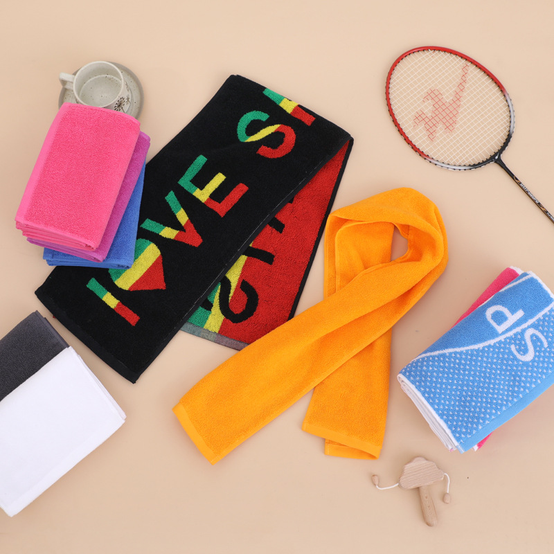 Picture of Cotton sports towel printed custom logo double-sided cotton 25*110cm sports towel hook outdoor sweat