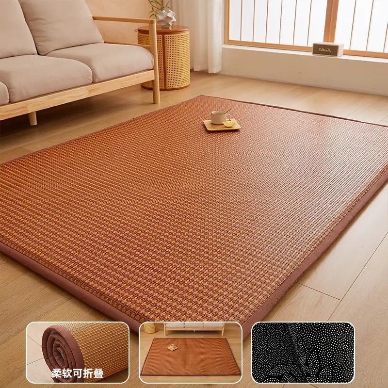 Picture of Rattan Mat Mat Floor Mat Summer Home Tatami Cool Ice Silk Floor Mat Living Room Ice Rattan Mat Soft Cushion Tatami Mat
