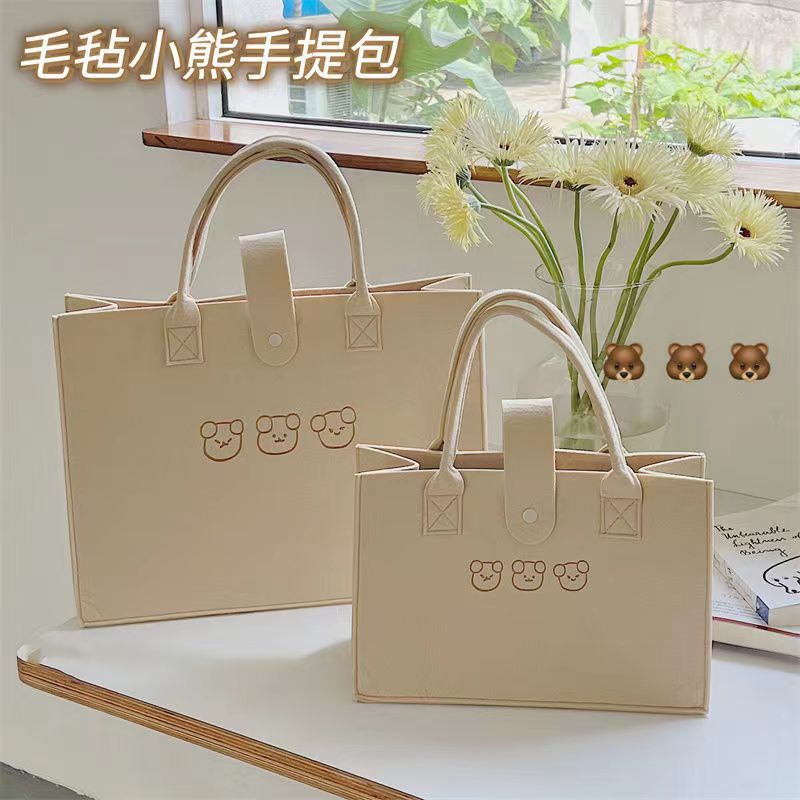Felt Bear handbag simple versatile multi-purpose large capacity handbag convenient bag wholesale