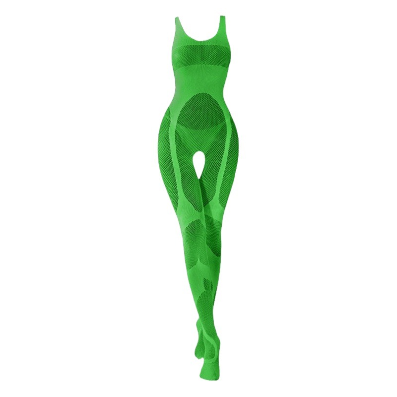 Lin linting luminous jumpsuit fluorescent tube top jumpsuit full body socks nightclub mesh socks plus size luminous socks