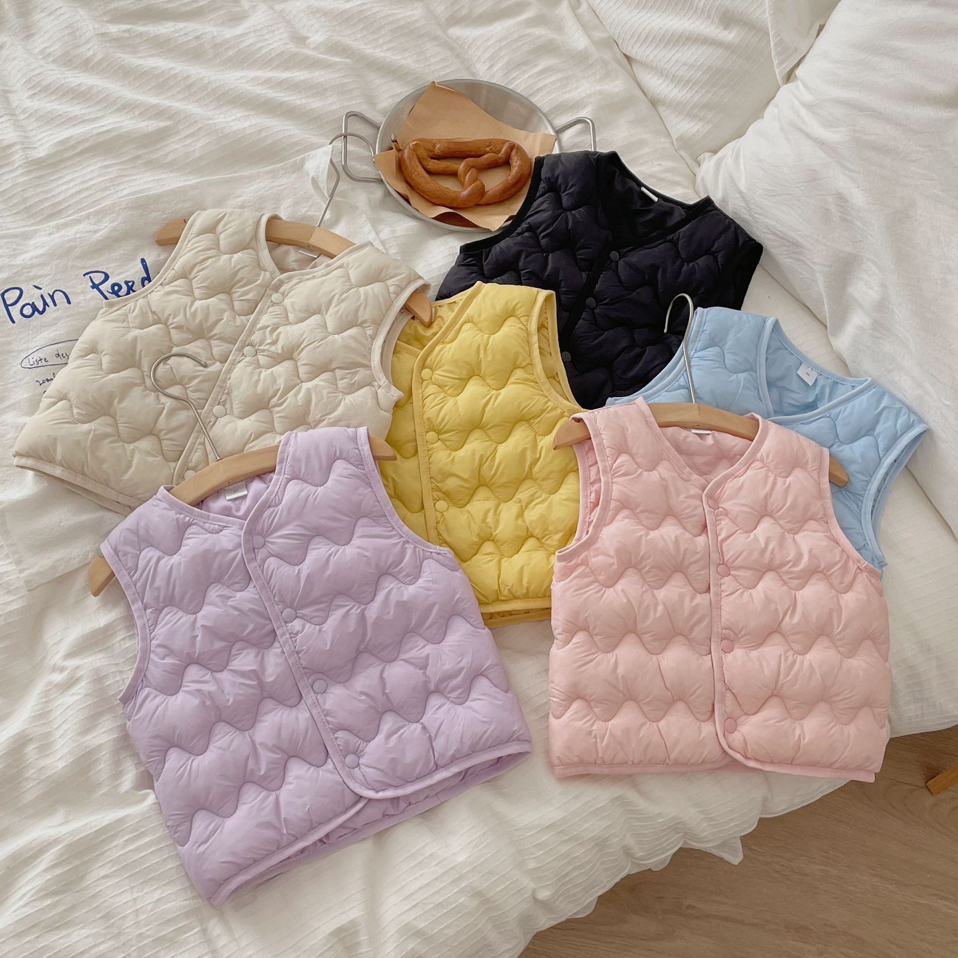 Autumn and Winter Thickened Children's Inner and Outer Wearing Vest Baby Down Cotton Vest for Boys and Girls Baby Waistcoat for Children