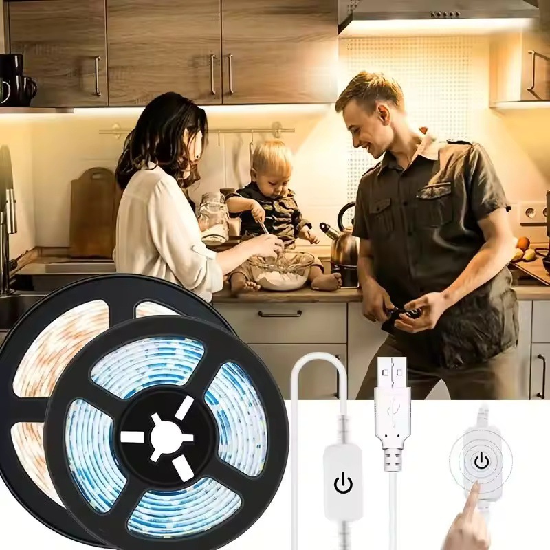 5Vusb Lamp with Led Touch Sensor Light Strip 2835 Warm Light White Light Tv Background Cabinet Wardrobe Lighting Decoration