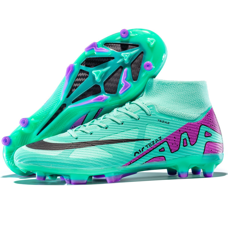 Cross-border foreign trade new high-top football shoes spikes football shoes TF broken nails training shoes football falcon men's