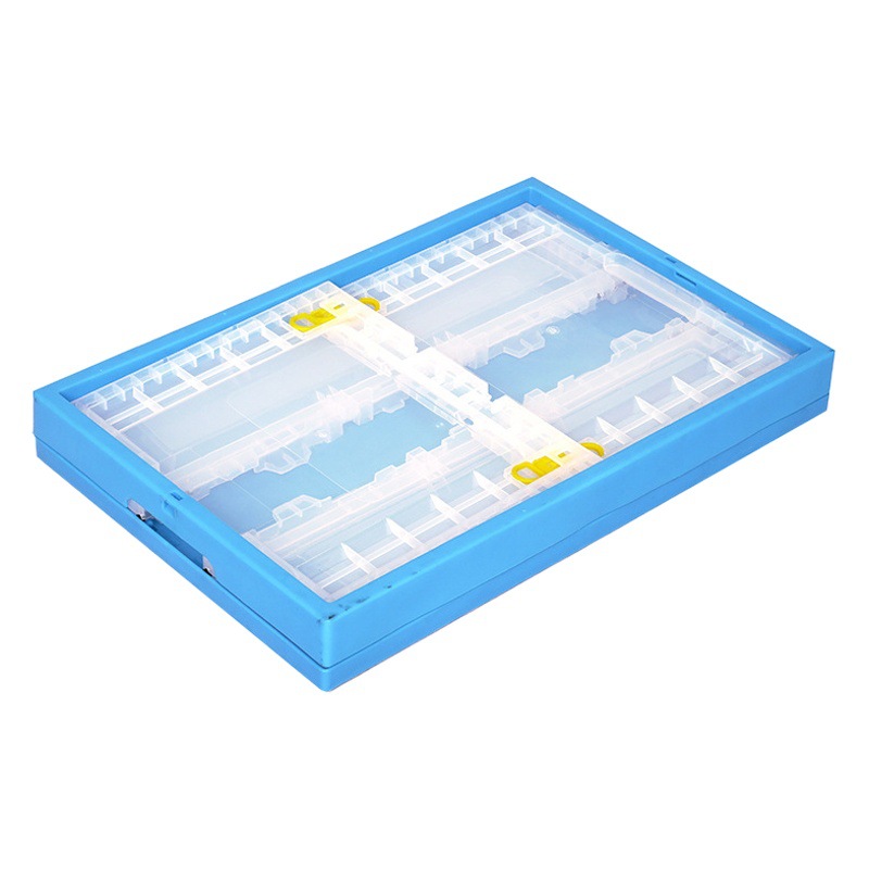 600-340 transparent plastic folding box blue pp multifunctional transparent folding clothes storage box storage box