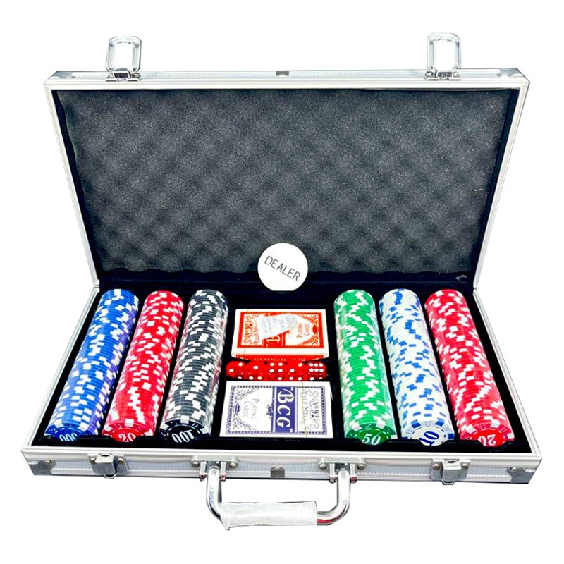 Sample available] Yiqian can send Texas poker aluminum box suit 100/200/300/500 chips suit