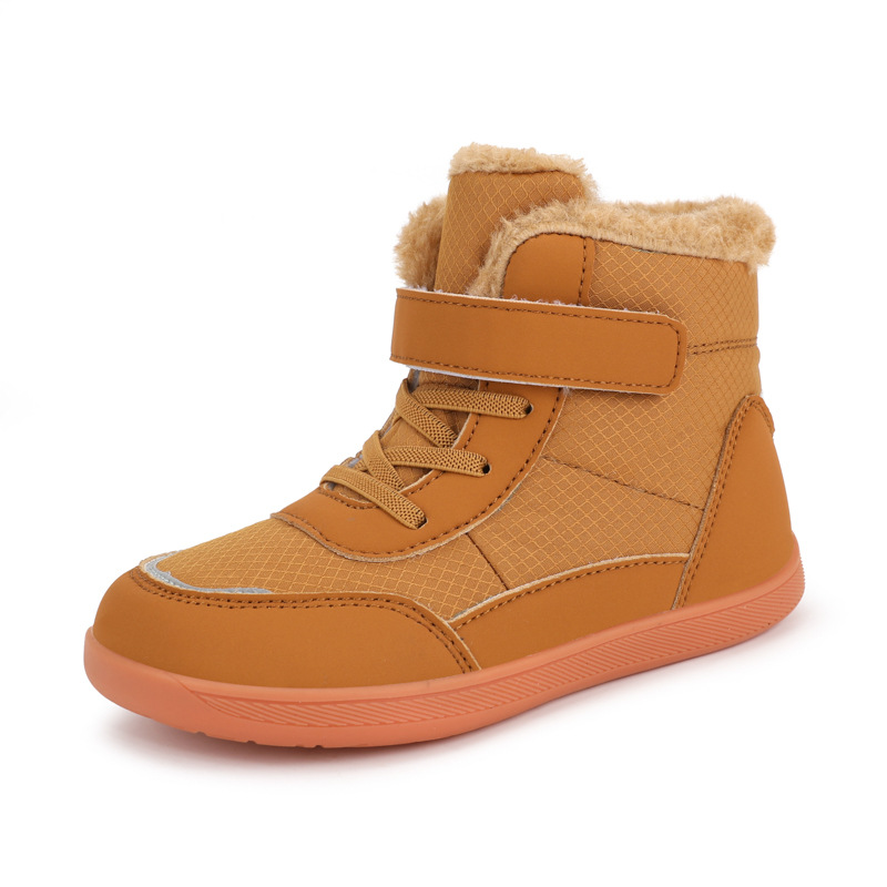Cross-border new wide-toe children's cotton shoes, winter outdoor casual snow boots, boys' and girls' fleece-lined thickened warm cotton boots