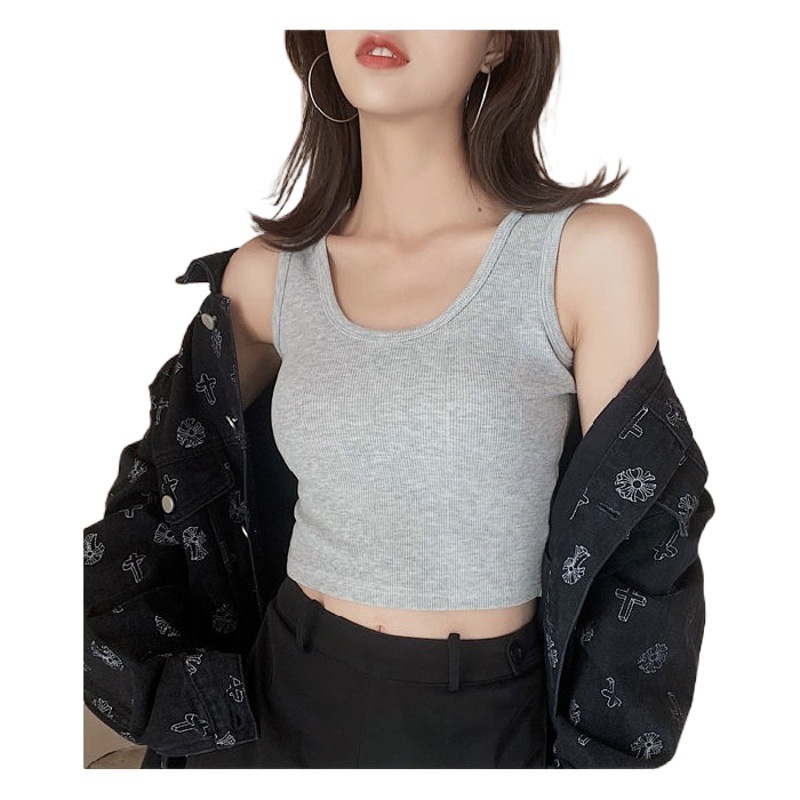 Short Sling Inner Bottoming Sleeveless Suspbottomer Student Top for Women 2025 Spring and Summer Outer Wear Tight-Fitting Navel-Baring Vest
