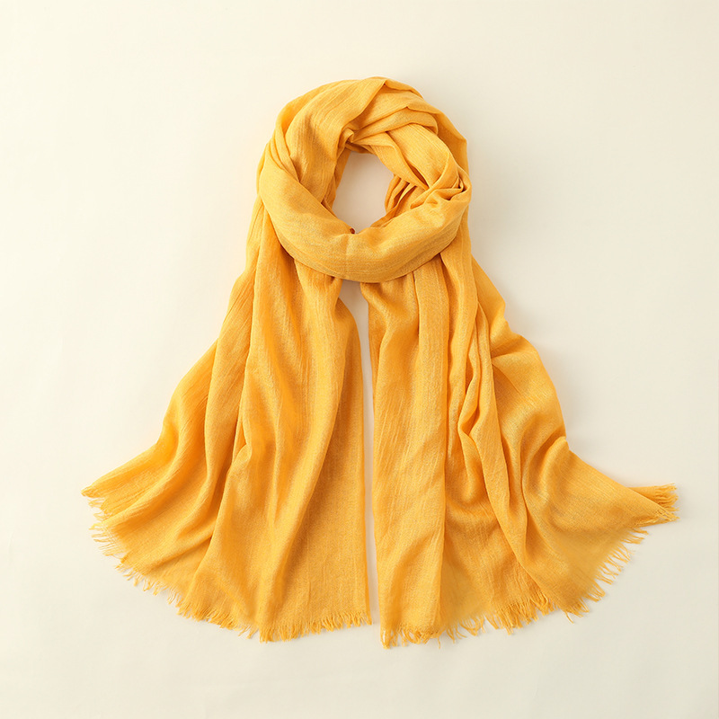 Picture of Solid Color Cotton and Linen Scarf Women's Artistic Sunscreen Scarf Scarf Beach Long Scarf Wholesale Japanese Scarf Advanced Sense