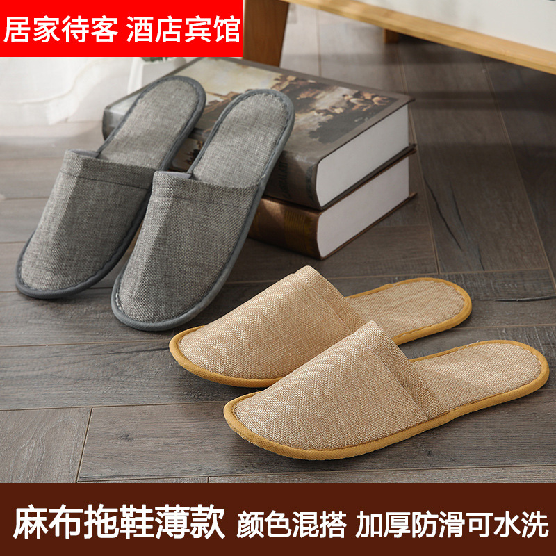 Picture of Hotel Hotel Summer Disposable Slippers Linen Toe Summer Linen Half Bag Portable for Home Travel