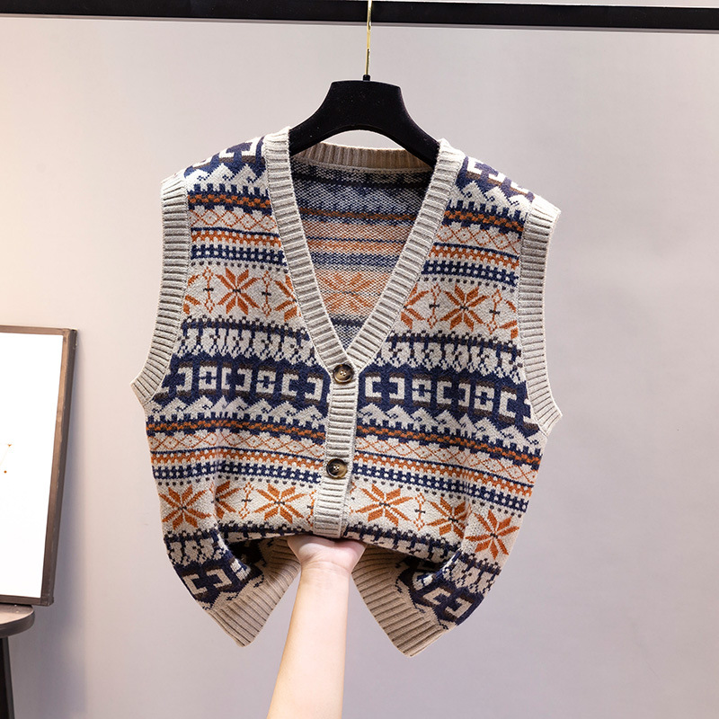 Picture of Vest Knitted Jacket Early Spring Autumn 2024 New Women's Loose Women's Sweater Cardigan Vest