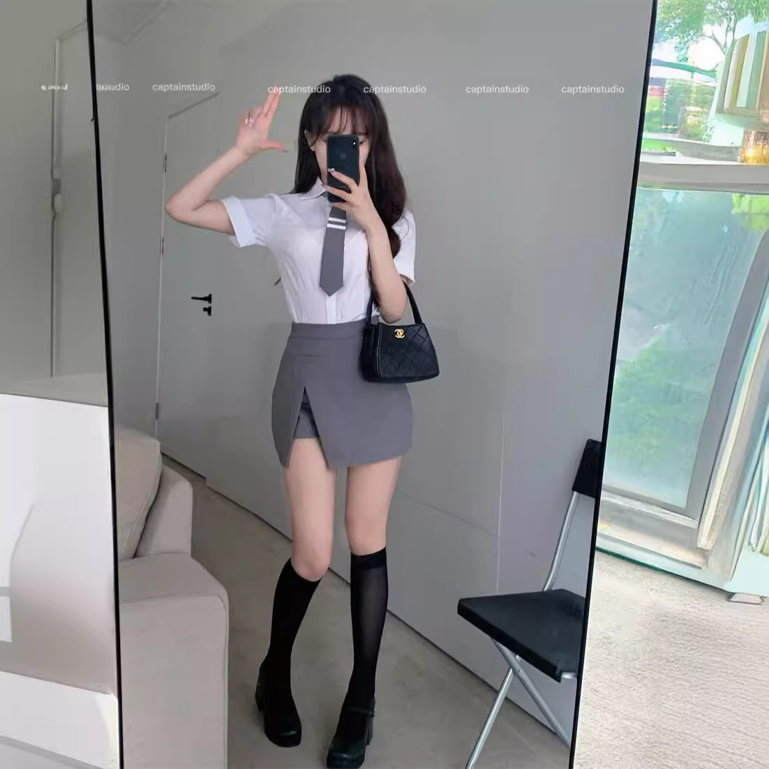 2023 Summer High Waist Slim A- line Skirt Design Irregular Age-reducing Fashion Split Hip Skirt