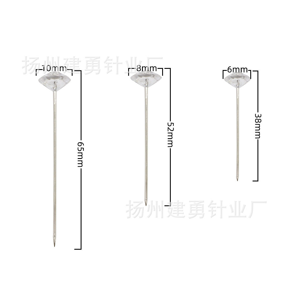 Diamond Needle 6*38Mm8*52Mm10*64Mm Multi-Specification Imitation Diamond Positioning Pin Wedding Dress Holding Flower Fixing Pin