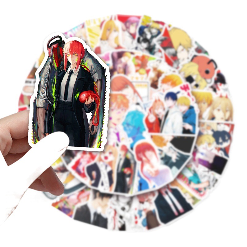51 chainsaw graffiti personality cross-border cartoon day diffuse around DIY mobile phone shell luggage stickers waterproof