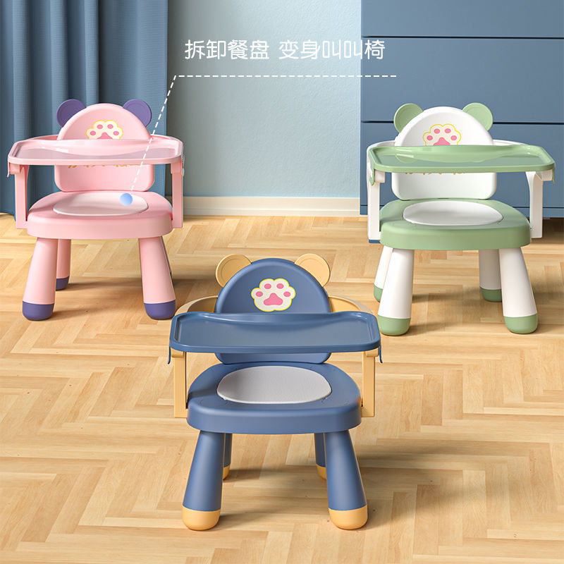 Picture of Children's Backrest Chair Baby Calling Chair Infant Seat Household Dining Plastic Dining Chair Cartoon Small Chair Bench