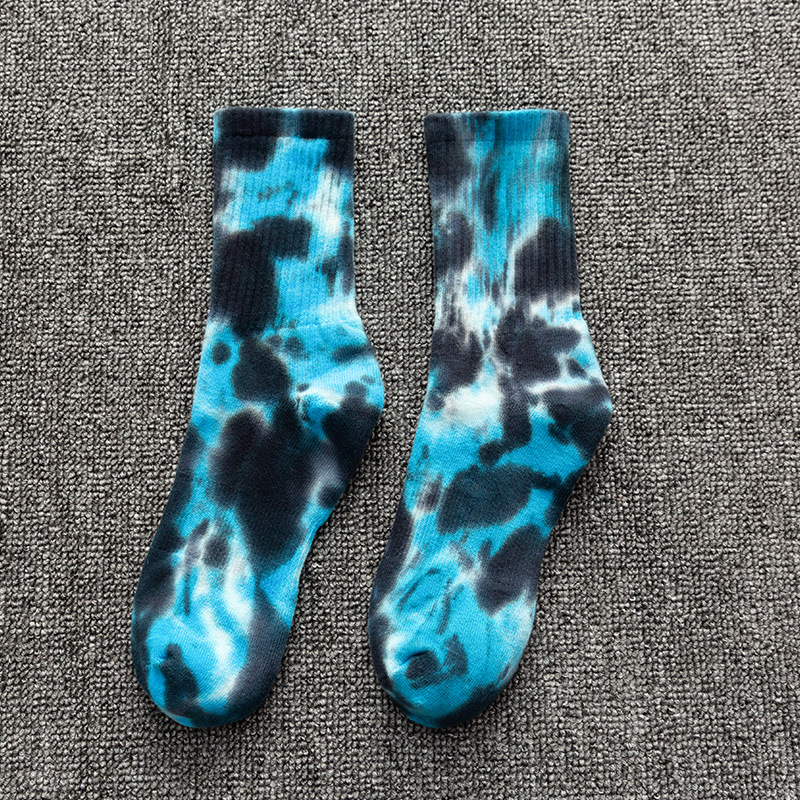 Picture of Tie-dyed Long Socks Men's Autumn and Winter Mid-length Socks Ins Trendy Pure Cotton Autumn Basketball Towel Socks Thickened Women's High-top Long Socks