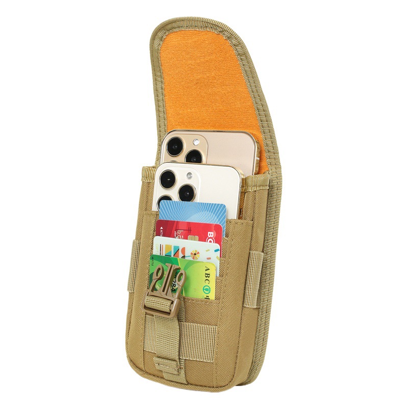New Multifunctional Waist Hanging Mobile Phone Bag Vertical Double Layer Molle Accessory Bag Charging Treasure Bag Tactical Sports Waist Bag